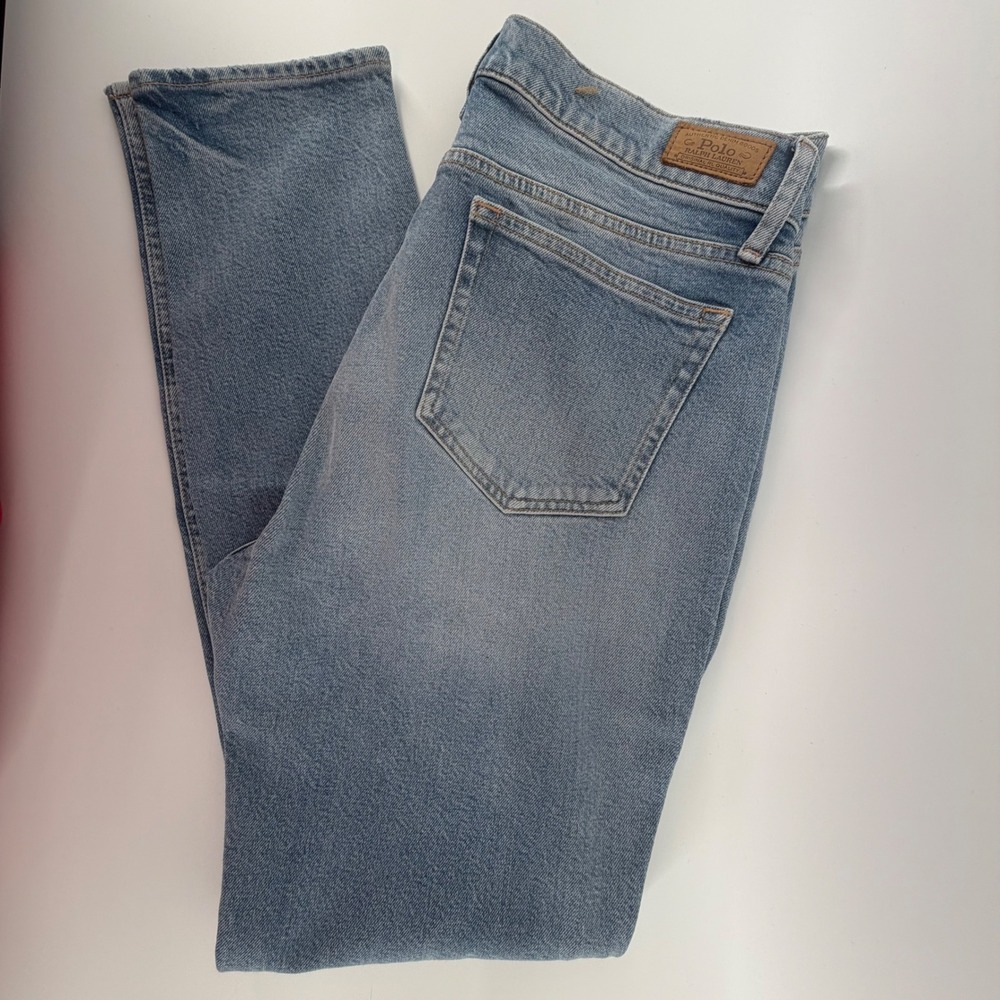 Polo Ralph Lauren The Tompkins Mid Rise Skinny Jeans Light Wash Blu Size 31 NWOT